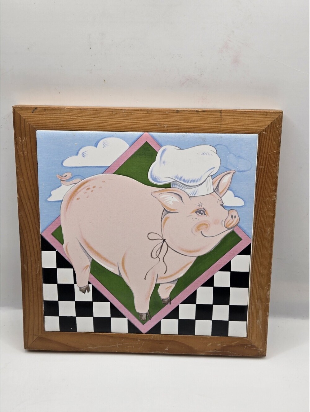 Vintage 1981 Chef Pig Trivet W Hanger Vandor Pelzman Design